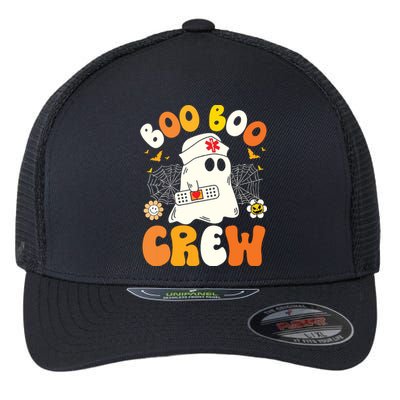 Groovy Boo Boo Crew Nurse Funny Ghost Halloween Nurse Flexfit Unipanel Trucker Cap