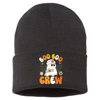 Groovy Boo Boo Crew Nurse Funny Ghost Halloween Nurse Sustainable Knit Beanie