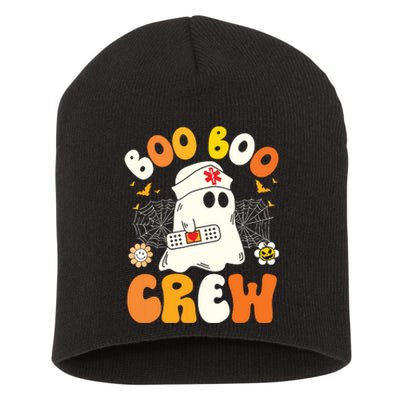 Groovy Boo Boo Crew Nurse Funny Ghost Halloween Nurse Short Acrylic Beanie