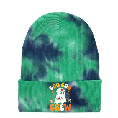 Groovy Boo Boo Crew Nurse Funny Ghost Halloween Nurse Tie Dye 12in Knit Beanie