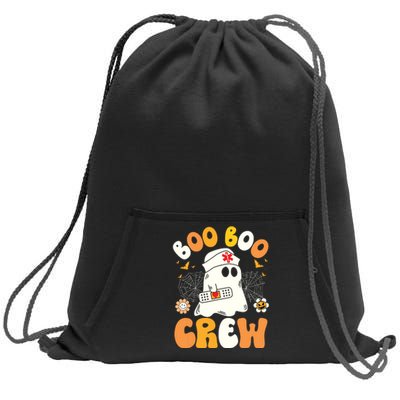 Groovy Boo Boo Crew Nurse Ghost Halloween Funny Nursing Gift Sweatshirt Cinch Pack Bag