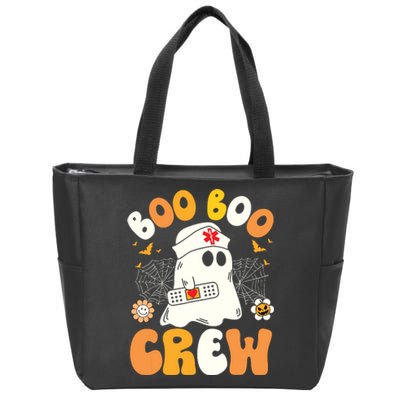 Groovy Boo Boo Crew Nurse Ghost Halloween Funny Nursing Gift Zip Tote Bag