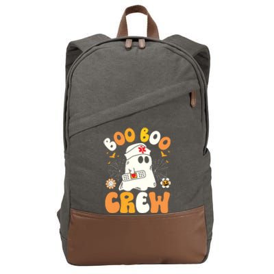 Groovy Boo Boo Crew Nurse Ghost Halloween Funny Nursing Gift Cotton Canvas Backpack