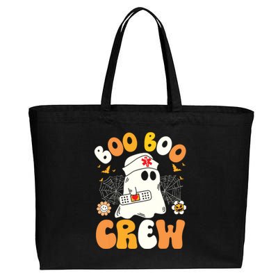 Groovy Boo Boo Crew Nurse Ghost Halloween Funny Nursing Gift Cotton Canvas Jumbo Tote