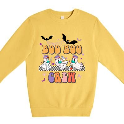 Groovy Boo Boo Crew Nurse Halloween Ghost Spooky Season Cute Gift Premium Crewneck Sweatshirt