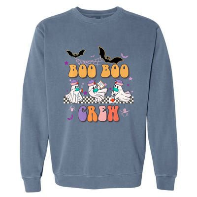 Groovy Boo Boo Crew Nurse Halloween Ghost Spooky Season Cute Gift Garment-Dyed Sweatshirt