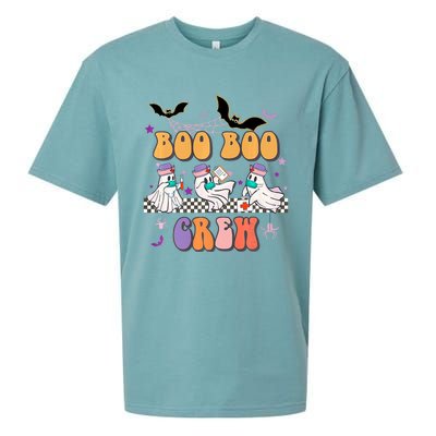 Groovy Boo Boo Crew Nurse Halloween Ghost Spooky Season Cute Gift Sueded Cloud Jersey T-Shirt