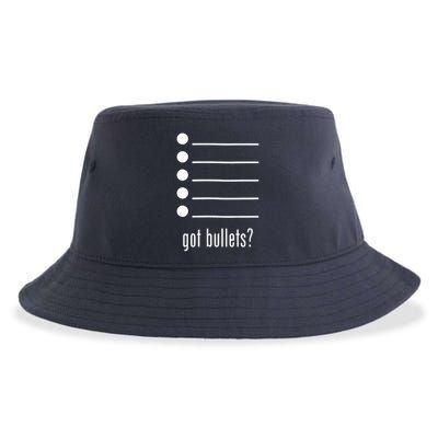  got bullets, Bullet Points, Sarcasm, Office Humor Sustainable Bucket Hat
