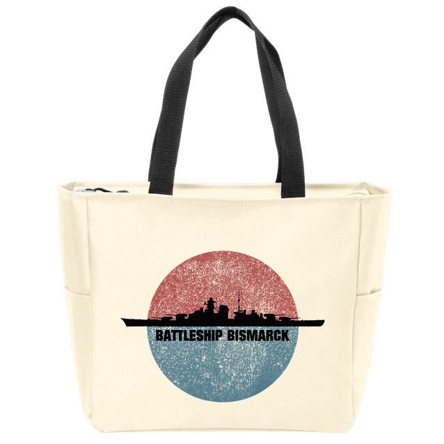 German Battleship Bismarck Ww2 Ship Zip Tote Bag
