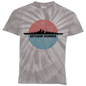 German Battleship Bismarck Ww2 Ship Kids Tie-Dye T-Shirt