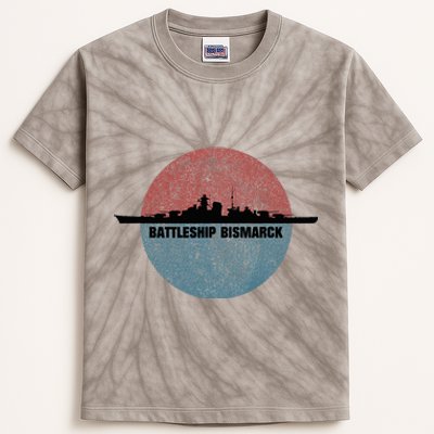 German Battleship Bismarck Ww2 Ship Kids Tie-Dye T-Shirt