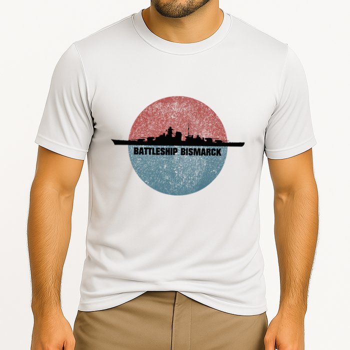 German Battleship Bismarck Ww2 Ship Cooling Performance Crew T-Shirt
