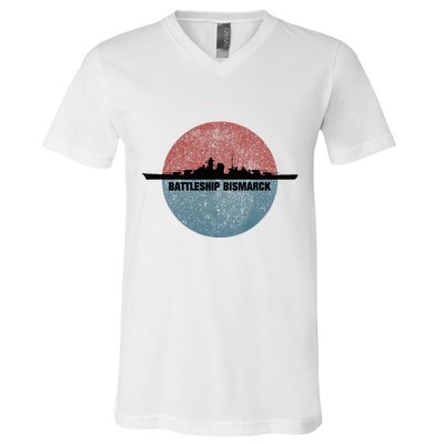 German Battleship Bismarck Ww2 Ship V-Neck T-Shirt