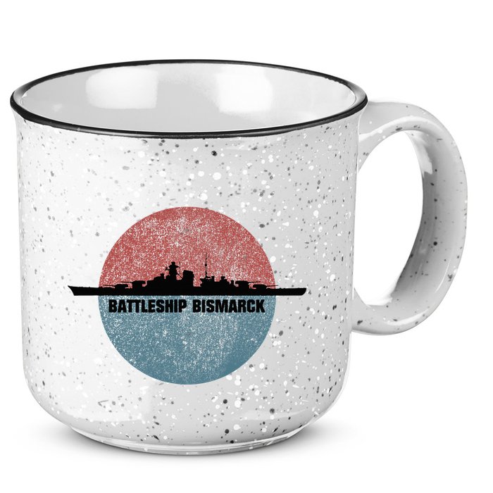 German Battleship Bismarck Ww2 Ship 15oz Campfire Ceramic Mug