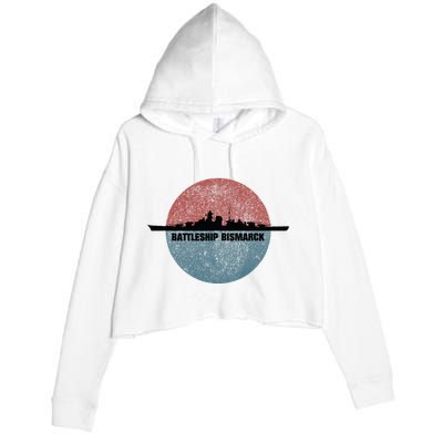 German Battleship Bismarck Ww2 Ship Crop Fleece Hoodie