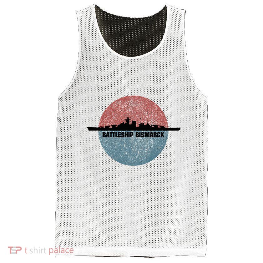 German Battleship Bismarck Ww2 Ship Mesh Reversible Basketball Jersey Tank