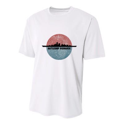 German Battleship Bismarck Ww2 Ship Youth Performance Sprint T-Shirt