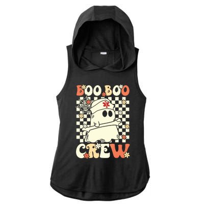 Groovy Boo Boo Crew Nurse Ghost Paramedic Emt Ems Halloween Ladies PosiCharge Tri-Blend Wicking Draft Hoodie Tank