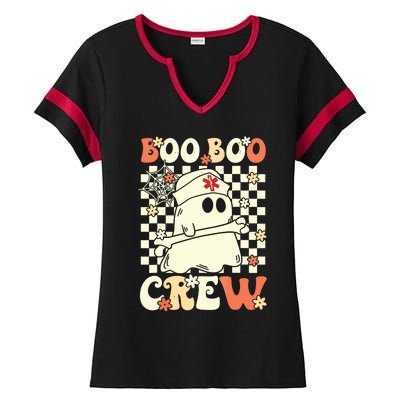 Groovy Boo Boo Crew Nurse Ghost Paramedic Emt Ems Halloween Ladies Halftime Notch Neck Tee