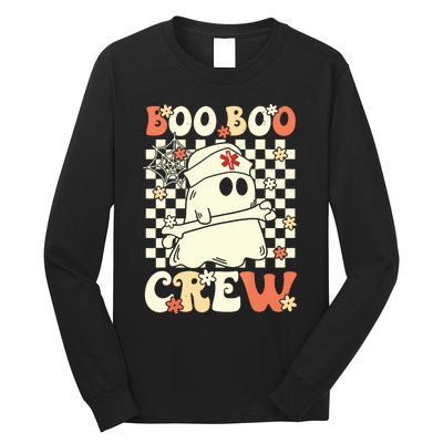 Groovy Boo Boo Crew Nurse Ghost Paramedic Emt Ems Halloween Long Sleeve Shirt