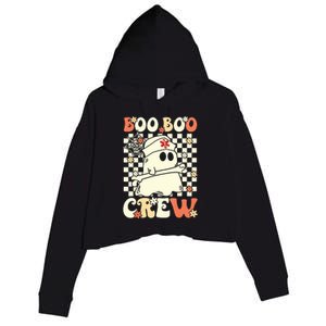 Groovy Boo Boo Crew Nurse Ghost Paramedic Emt Ems Halloween Crop Fleece Hoodie