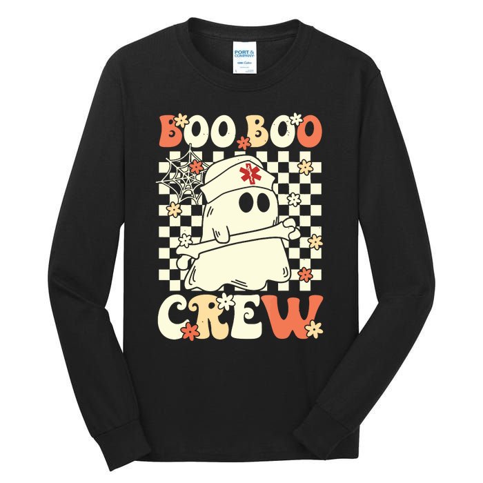 Groovy Boo Boo Crew Nurse Ghost Paramedic Emt Ems Halloween Tall Long Sleeve T-Shirt