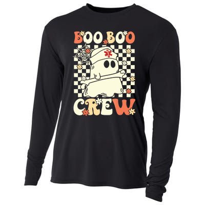 Groovy Boo Boo Crew Nurse Ghost Paramedic Emt Ems Halloween Cooling Performance Long Sleeve Crew