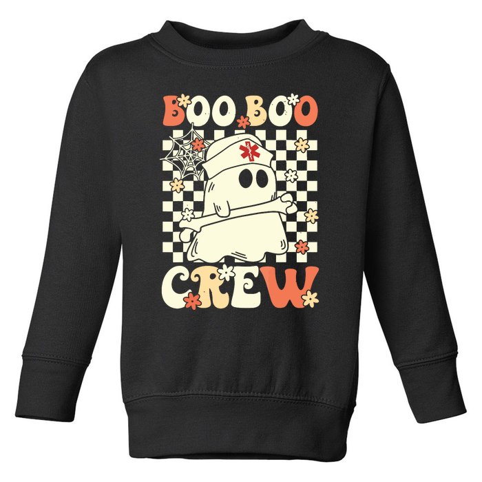 Groovy Boo Boo Crew Nurse Ghost Paramedic Emt Ems Halloween Toddler Sweatshirt