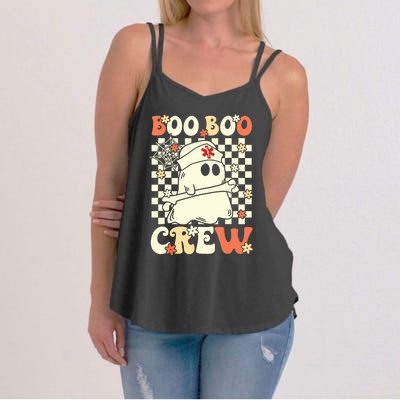 Groovy Boo Boo Crew Nurse Ghost Paramedic Emt Ems Halloween Women's Strappy Tank