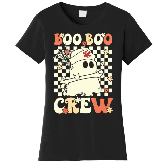 Groovy Boo Boo Crew Nurse Ghost Paramedic Emt Ems Halloween Women's T-Shirt