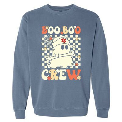 Groovy Boo Boo Crew Nurse Ghost Paramedic Emt Ems Halloween Garment-Dyed Sweatshirt