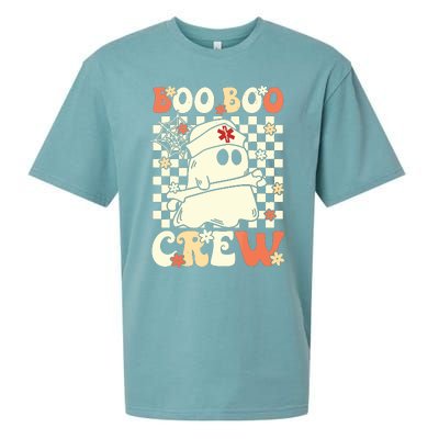 Groovy Boo Boo Crew Nurse Ghost Paramedic Emt Ems Halloween Sueded Cloud Jersey T-Shirt