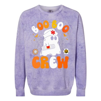 Groovy Boo Boo Crew Nurse Funny Ghost Halloween Nurse Colorblast Crewneck Sweatshirt