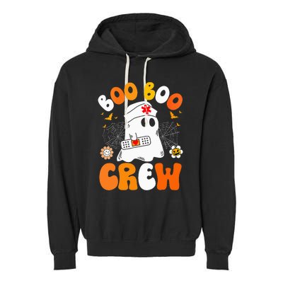 Groovy Boo Boo Crew Nurse Funny Ghost Halloween Nurse Garment-Dyed Fleece Hoodie