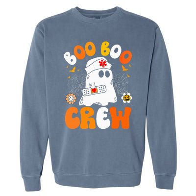 Groovy Boo Boo Crew Nurse Funny Ghost Halloween Nurse Garment-Dyed Sweatshirt