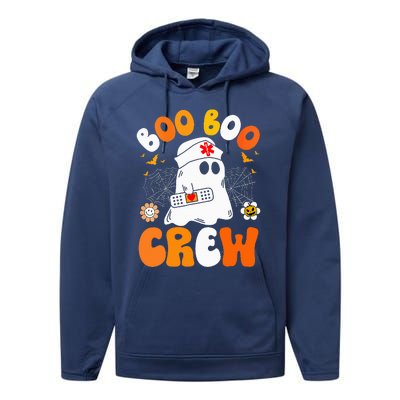 Groovy Boo Boo Crew Nurse Funny Ghost Halloween Nurse Performance Fleece Hoodie