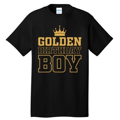 Golden Birthday Boy Birthday Party Decoration Bday Tall T-Shirt