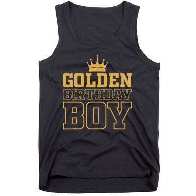 Golden Birthday Boy Birthday Party Decoration Bday Tank Top