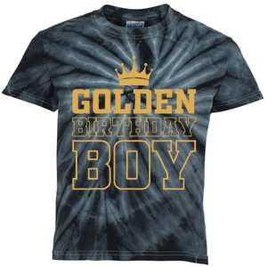 Golden Birthday Boy Birthday Party Decoration Bday Kids Tie-Dye T-Shirt