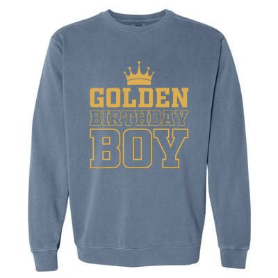 Golden Birthday Boy Birthday Party Decoration Bday Garment-Dyed Sweatshirt