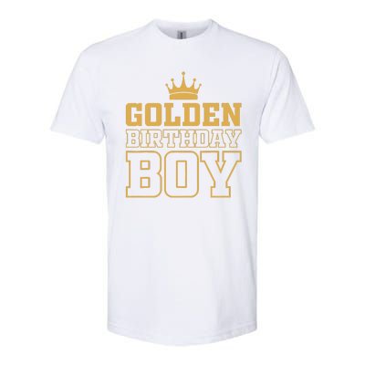 Golden Birthday Boy Birthday Party Decoration Bday Softstyle® CVC T-Shirt