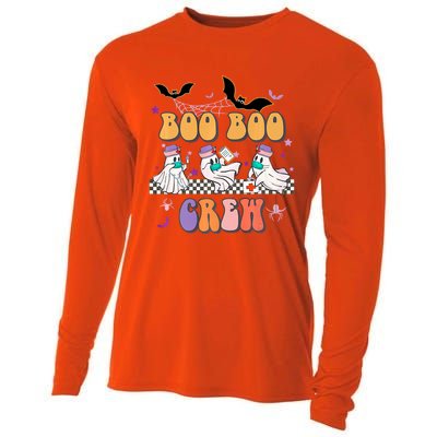 Groovy Boo Boo Crew Nurse Halloween Ghost Spooky Season Gift Cooling Performance Long Sleeve Crew