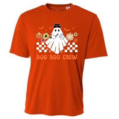 Groovy Boo Boo Crew Nurse Ghost Scrub Top Halloween Costume Gift Cooling Performance Crew T-Shirt