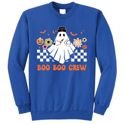 Groovy Boo Boo Crew Nurse Ghost Scrub Top Halloween Costume Gift Sweatshirt