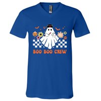 Groovy Boo Boo Crew Nurse Ghost Scrub Top Halloween Costume Gift V-Neck T-Shirt