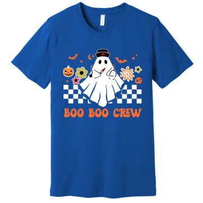 Groovy Boo Boo Crew Nurse Ghost Scrub Top Halloween Costume Gift Premium T-Shirt