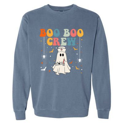 Groovy Boo Boo Crew For CNA ER RN LPN Funny Halloween Nurse Garment-Dyed Sweatshirt