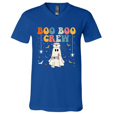 Groovy Boo Boo Crew For CNA ER RN LPN Funny Halloween Nurse V-Neck T-Shirt