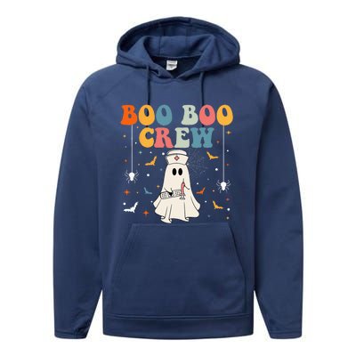 Groovy Boo Boo Crew For CNA ER RN LPN Funny Halloween Nurse Performance Fleece Hoodie