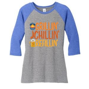 Grill Bbq Beer Ing Griller Grillmaster Funny Barbecue Gift Women's Tri-Blend 3/4-Sleeve Raglan Shirt